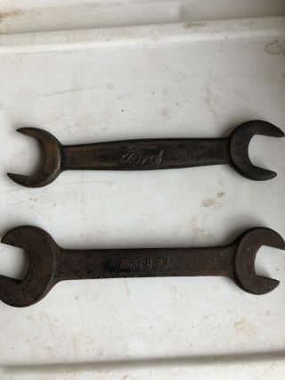 Ford Wrenches With Ford 1 - 2 Usa And 1 - 2 M Circled And Cursive Ford Model A - T