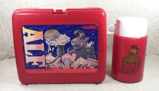 Vintage Alf Lunch Box 1987 Tv Show 80s W/ Thermos Complete Retro Red W/ Upc