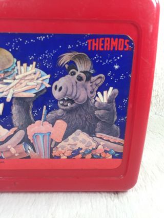 Vintage Alf Lunch Box 1987 TV Show 80s w/ Thermos Complete Retro Red w/ UPC 3