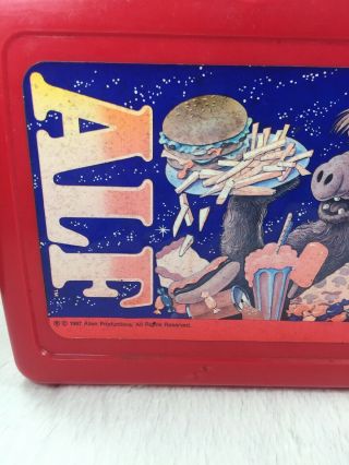 Vintage Alf Lunch Box 1987 TV Show 80s w/ Thermos Complete Retro Red w/ UPC 4