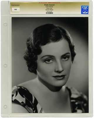 Vintage 1930s Cgc Graded Hollywood Regency Glamour Photograph Frieda Inescort