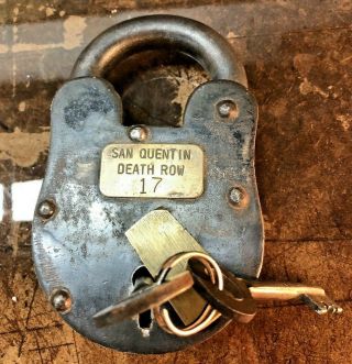 San Quentin Death Row Lock Prison Padlock With Keys.  -