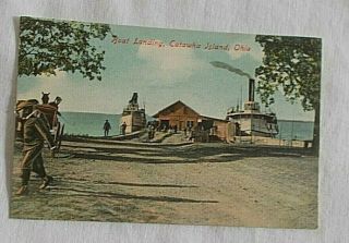 Catawba Island Oh Postcard 1910 Era Boat Landing Pub.  Alexander Mfg.  Co.