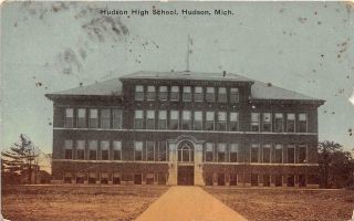 Hudson Mi 1907 - 14 View Of Hudson High School Vintage Michigan Edu 557