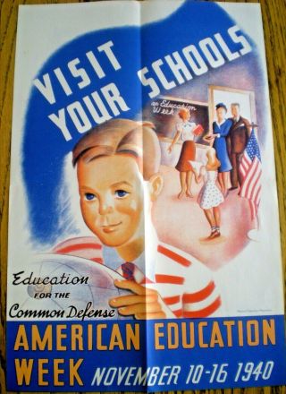 1940 Poster Celebrating American Education Week,  Nov. ,  1940 Nea,  2 Others