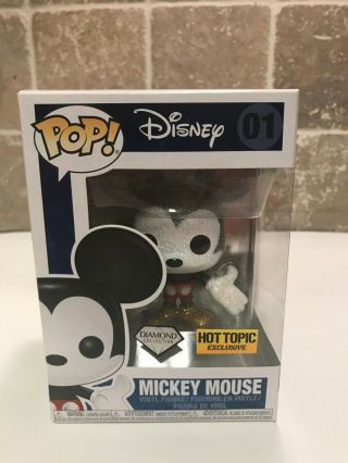 Mickey Mouse 01 Funko Pop (hot Topic Exclusive) Disney Diamond Edition