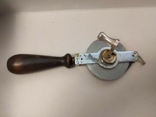 Vintage Lufkin Steel Surveyors Tape Measure Wood Handle Machinists Tool Tape
