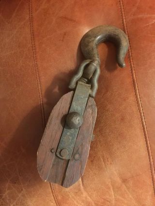 Antique Steel Pulley/ Block & Tackle 