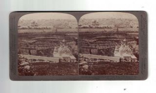 Jerusalem The City Of Great King Fm Mount Of Olive 1901 Real Photo Stereoview