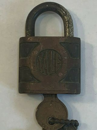 Vintage Yale Padlock w/Keys Brass Lock Pad Lock Key 3