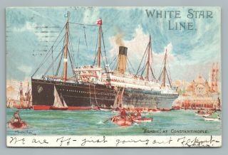 Arabic Steamer—constantinople Turkey—white Star Line Steamship—charles Dixon 