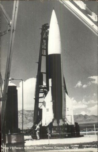 V - 2 Rocket White Sands Proving Grounds Nm Us Army Real Photo Postcard 1