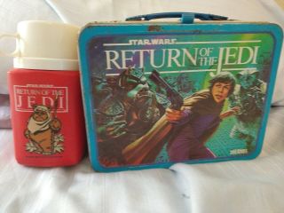 Vintage 1983 Thermos Brand Metal Star Wars Return Of The Jedi Lunch Box