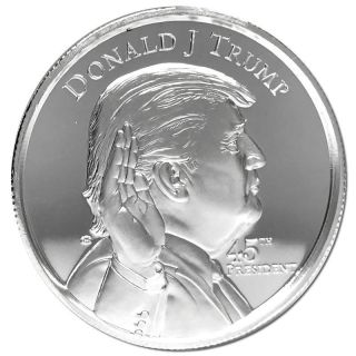 Donald Trump - 45th President Of The Usa.  - 1 Oz.  999 Solid Silver Round/coin