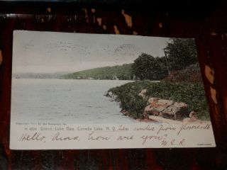 Canada Lake Ny - 1906 Postcard - Green Lake Bay - Caroga - Fulton County