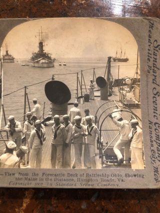 Stereoview View From The Ohio Battleship Maine Spanish American War