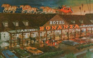 Las Vegas,  Nevada,  Nv,  Hotel Bonanza On The Strip,  Chrome Vintage Postcard G5988