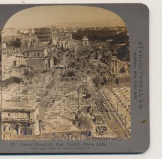 Forum Romanum From Capitol Rome Italy Stereo Travel Stereoview