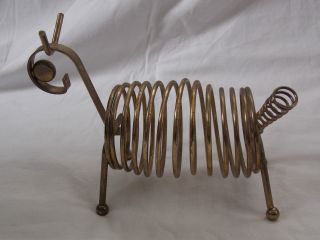 Accordian Animal Letter Sorter - Brass Wire,  Vintage,  Tramp Art