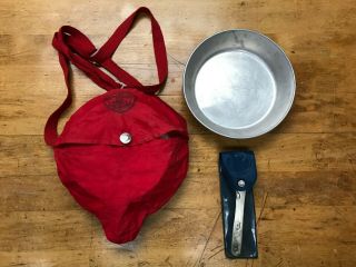 Boy Scout Mess Kit With Stainless Steel Silverware Set - Vintage 1970s