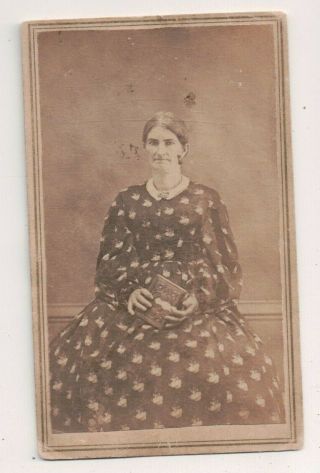 Vintage Cdv Sarah Allen Landgrove Vermont Civil War Era Tax Stamp