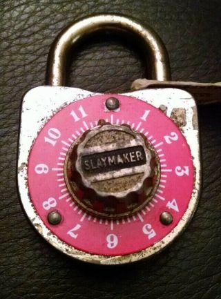 Vintage Antique Red Dial Combination Padlock Slaymaker Scout No Combination Usa