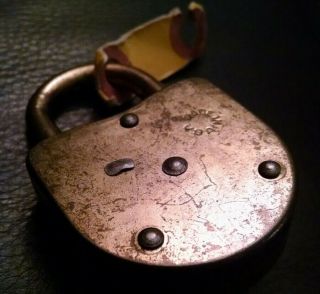 VINTAGE ANTIQUE RED DIAL COMBINATION PADLOCK SLAYMAKER SCOUT NO COMBINATION USA 5
