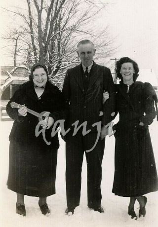 Girl Plays Ukulele For Couple In The Snow 1938 Music Photo