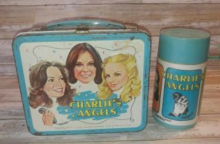 Vintage Charlie’s Angels Metal Lunchbox W/ Matching Thermos