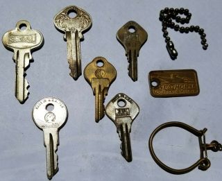 Antique Johnson Motor Company Sea Horse Motor Keys Ring? 6 Keys,  Segal Briggs