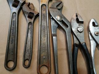 Vintage adjustable wrenches & pliers Crescent channel lock dunlap giant grip. 3