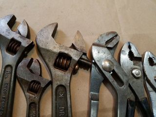 Vintage adjustable wrenches & pliers Crescent channel lock dunlap giant grip. 4