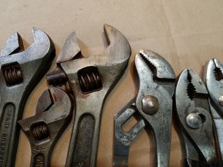 Vintage adjustable wrenches & pliers Crescent channel lock dunlap giant grip. 5