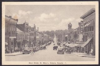 Circa 1941 Vintage Postcard Main Street St Mary 