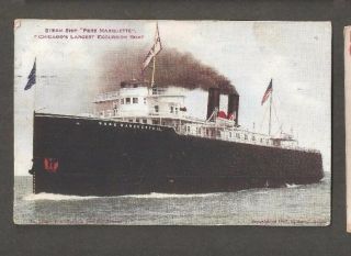 Vtg Postcard Steam Ship Pere Marquette Chicago 