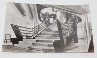Vintage Holland America Line S.  S.  Nieuw Amsterdam First Class Staircase Postcard