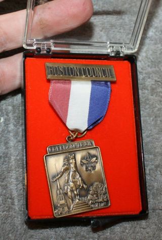 Vintage Bsa Boy Scout Boston Council Freedom Trail Medal Circa 1970 
