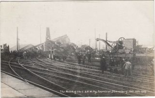 L&n Railway Express Train Wreck Shrewsbury 1907 Real Photo Postcard