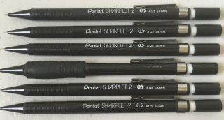 6 Vintage Pentel Sharplet - 2 Mechanical Drafting 0.  5mm Pencils A125