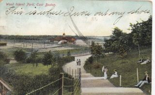 East Boston,  Ma,  Wood Island Park,  C 1905 Undivided Back,  With Stamp,