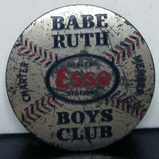 Esso Babe Ruth Baseball Boys Club Charter Member Pinback