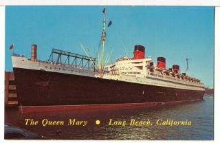 1963 - The Rms Queen Mary Docked In York City Ships Postcard
