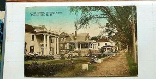 1910 Postcard.  Green Street Looking North,  Fayetteville,  North Carolina