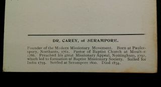 Dr.  Cary of Serampore UK Postcard Early 1900s Rare Baptist Missionary India Moul 5