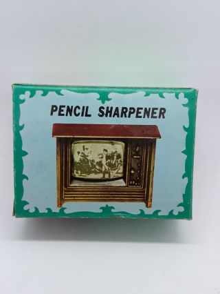Vintage Miniature Tv Metal Pencil Sharpener Dollhouse Miniatures,