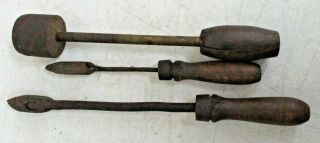 3 Antique Tools 1800 