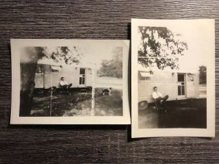 Photo Trailor Rv Vintage Two Photos Black And White Old Vintage Help Identify