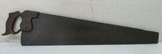 Antique Saw Steel Hand Saw 30 " Length Metal With Wood Handle