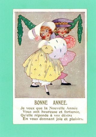 Year - Agnes Richardson A/s Vintage Postcard - Celesque