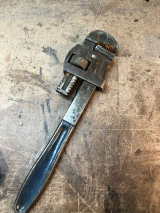 Antique Dunlap Stillson 14 Adjustable Pipe Wrench.